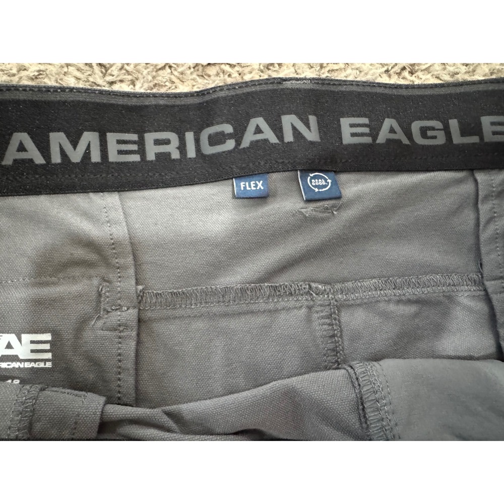 American Eagle Men Street Grey Chino Golf Shorts Size 42 Zip Pockets Flat Front - Picture 10 of 14